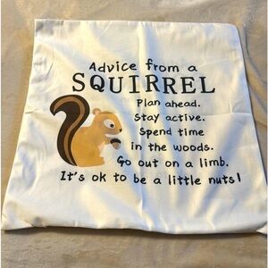 Squirrel Pillowcase Squirrel humor 
Funny cute 18x18 home decor animal NWOT